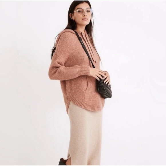 Madewell‎ Wilmington Wool Alpaca Blend Hoodie Sweater -XXS EARTH HEATHER - Picture 1 of 8